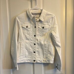 Market & Spruce White Jean Jacket Classic Design